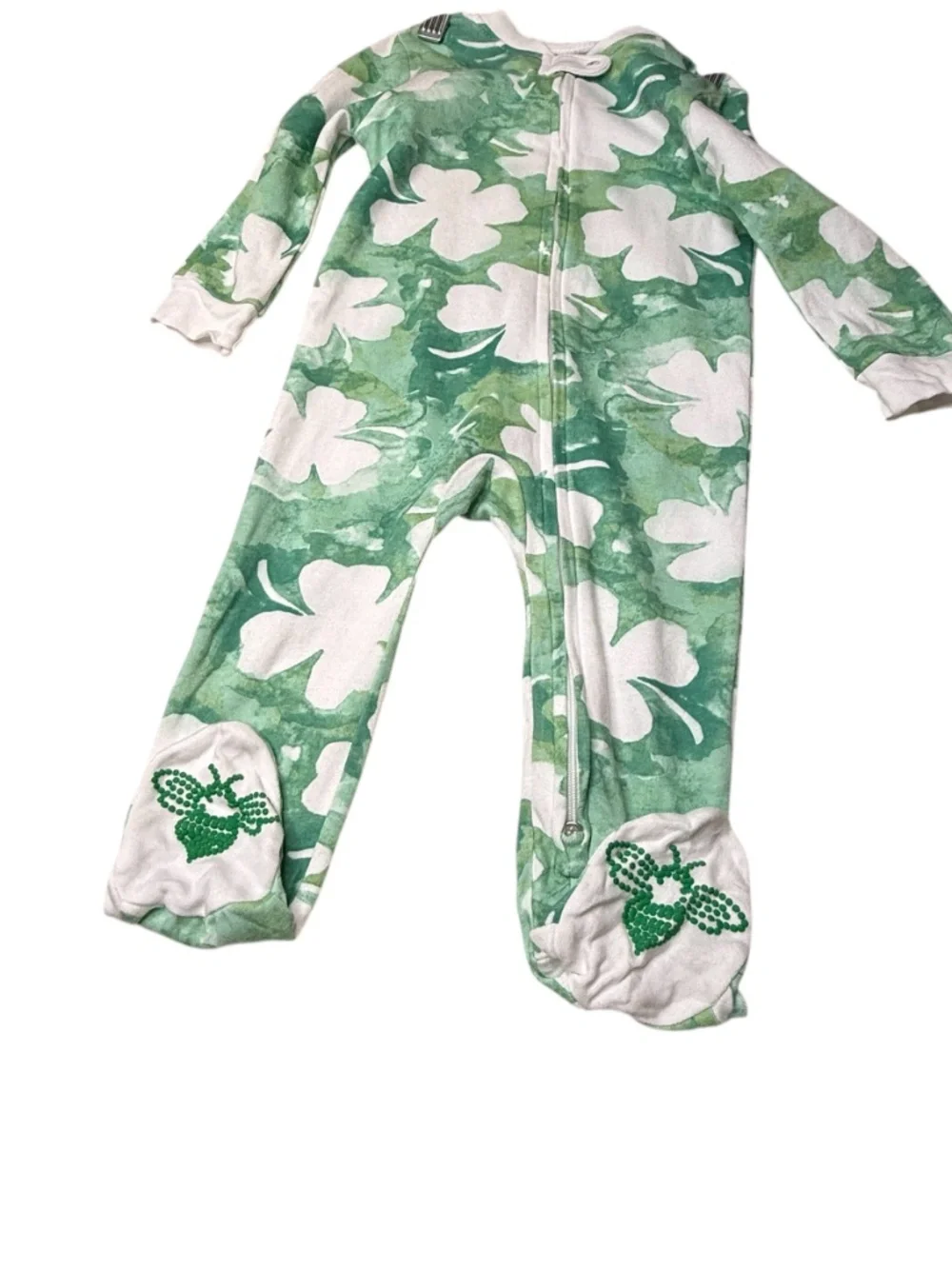 Burr’s Bees Baby Green Shamrock Footed Baby Sleeper 6-9 Months